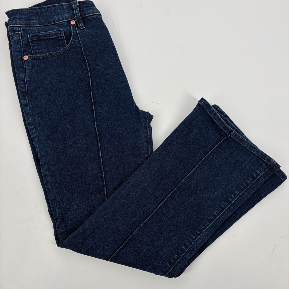 MOTHER 25 The Dazzler Ankle mid-rise straight-leg‎ jeans Button Front Dark Blue - Picture 3 of 14
